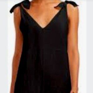 VITAMIN A Women's Marina Linen Wide-Leg Black Coverup Jumpsuit Size M